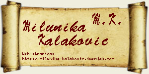 Milunika Kalaković vizit kartica